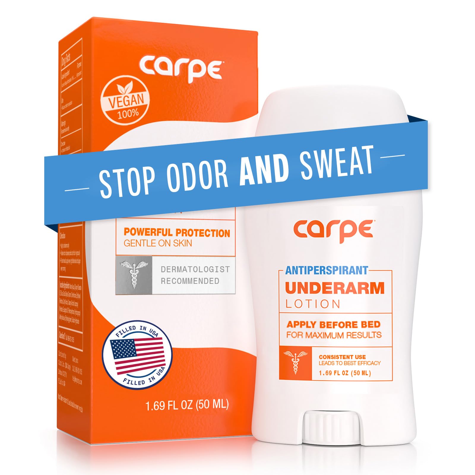 Carpe Underarm Antiperspirant and Deodorant, Clinical strength with all-natural eucalyptus scent, Manage hyperhidrosis and combat excessive sweating without irritation, Stay fresh and dry all day long