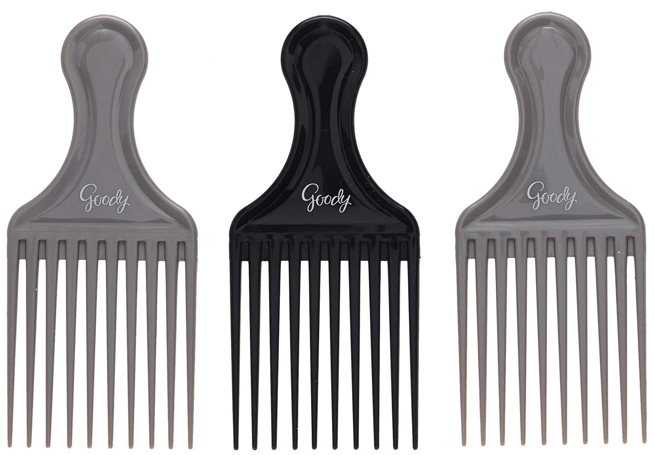 Goody Comb & Lift Hair Pick, 3 Count, Assorted Colors (Pack of 2)