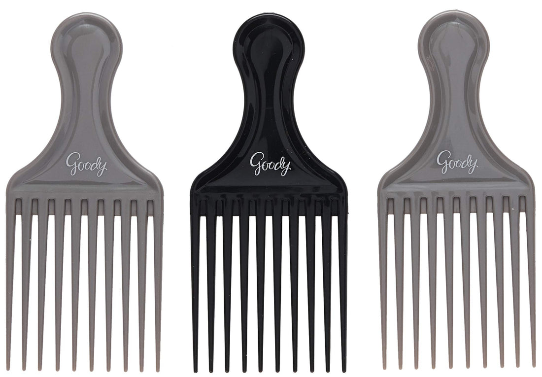 Goody Comb & Lift Hair Pick, 3 Count, Assorted Colors (Pack of 2)