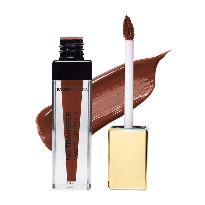 Faces Canada No Transfer Matte Liquid Lip Color, Mask Proof, Transfer Proof, Lasts all day, Enriched with Chamomile Oil, Highly pigmented, One Stroke Color, Brown Lip Color, Filter Freak 3.5 ml