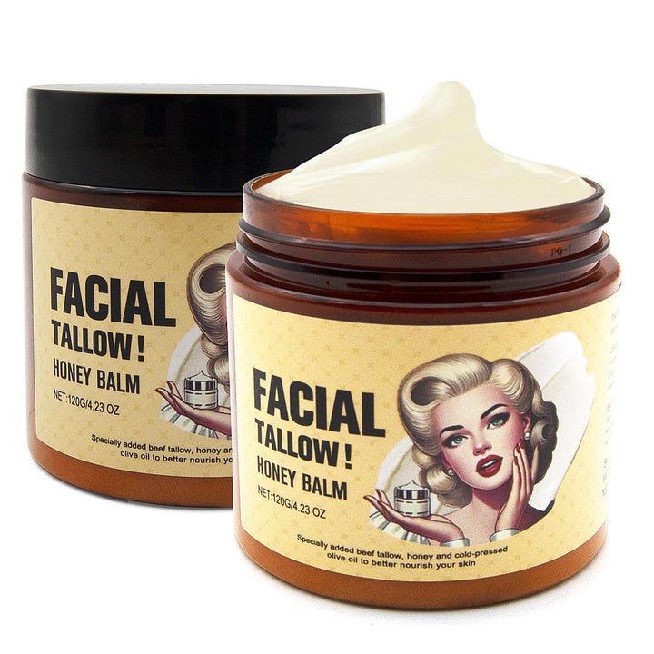 Whipped Beef Tallow for Skin,Tallow and Honey Balm,Grass Fed Beef Tallow Moisturizer for Skin Care,Hydrating and Nourishes the Skin(2pcs)