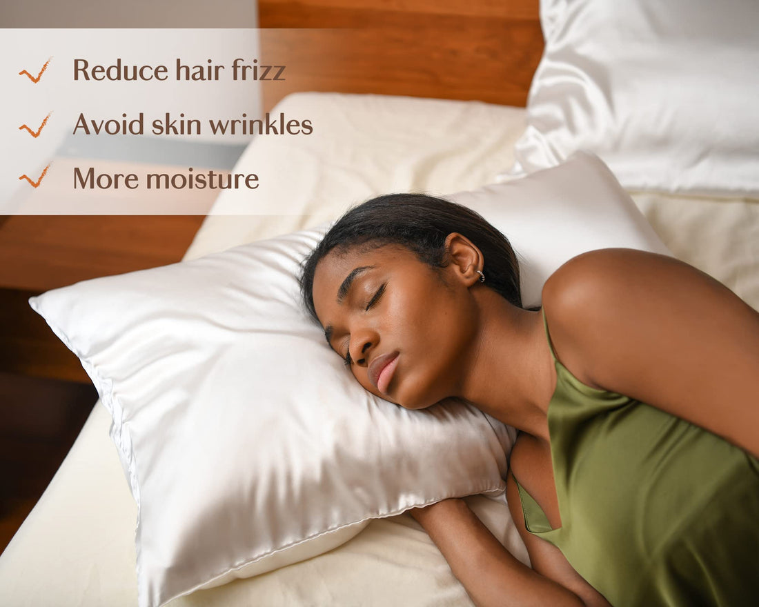 Yanibest Satin Pillowcase, Silk Pillow Cases for Hair and Skin with Zipper, Queen Pillow Cases Set of 2 for 20x30, Exquisite Packaging for Women Men