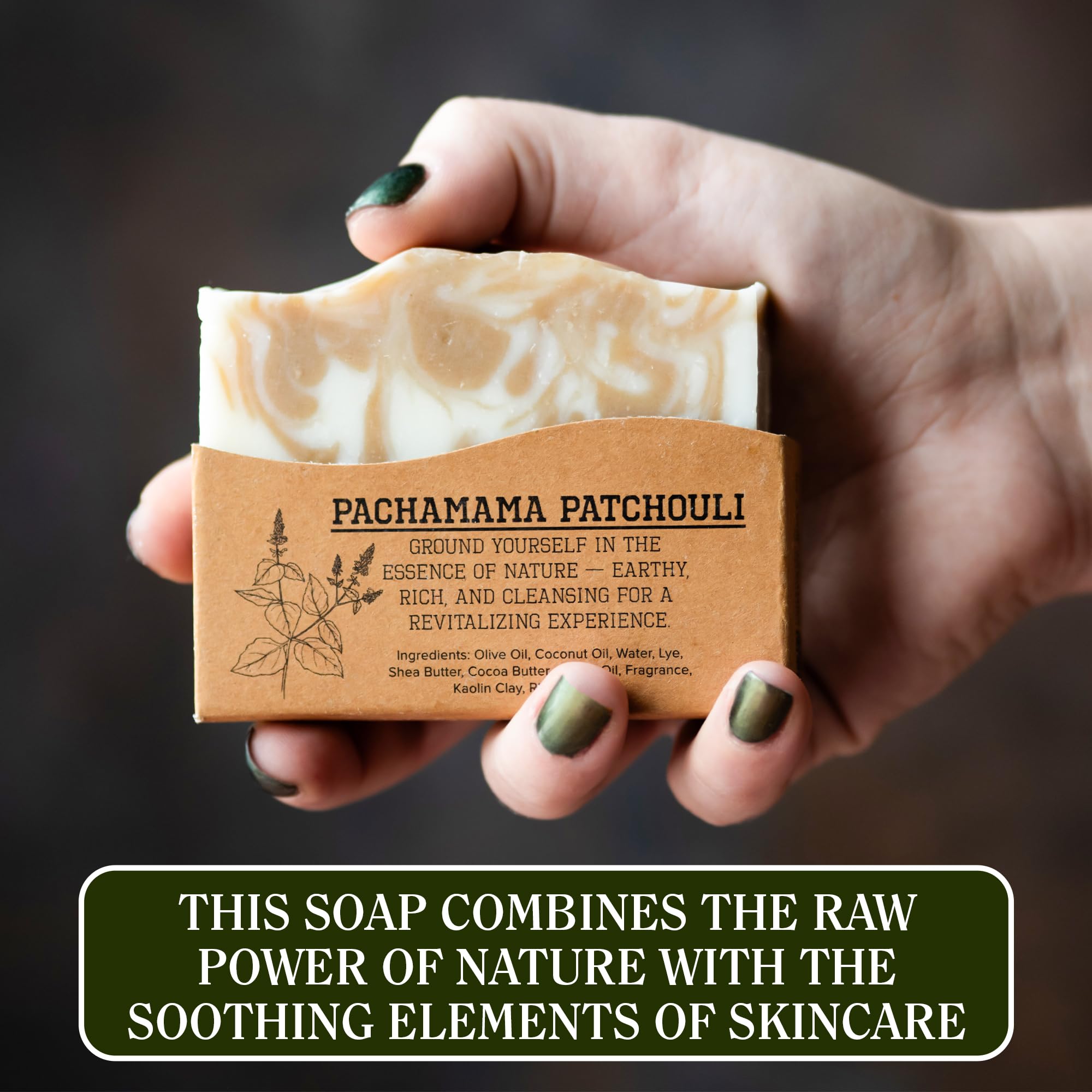Compass Soap Pachamama Patchouli |All Natural Bar Soap for Men & Women | Body & Face Soap Bar for Women and Men | Minimalist & Gentle Lather| Natural Bath Soap, Paraben & Phthalate Free|5 oz Pack of 2