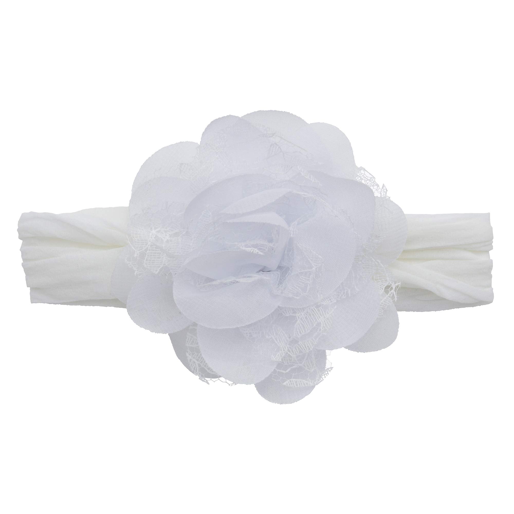 Little Me Baby Girl Booties w/Head Wrap and Grosgrain Bow Clip Set, White, 0-12 Months