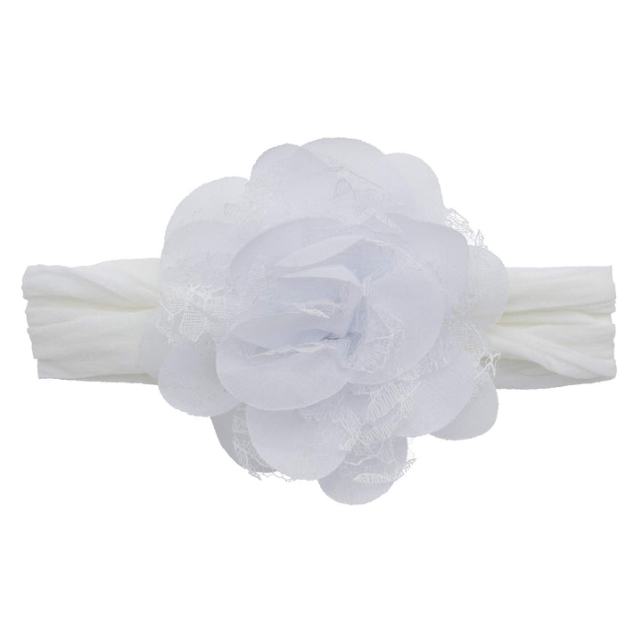 Little Me Baby Girl Booties w/Head Wrap and Grosgrain Bow Clip Set, White, 0-12 Months