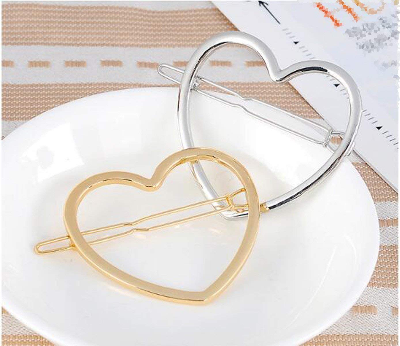 Numblartd Love Heart Style: 2 Pcs Hollow Smooth Love Heart Hair Pins Clip - Fashion Cute All-Match Hairpin Side Clamp Liu Hai Horse Tail Clip For Women Lady Girls