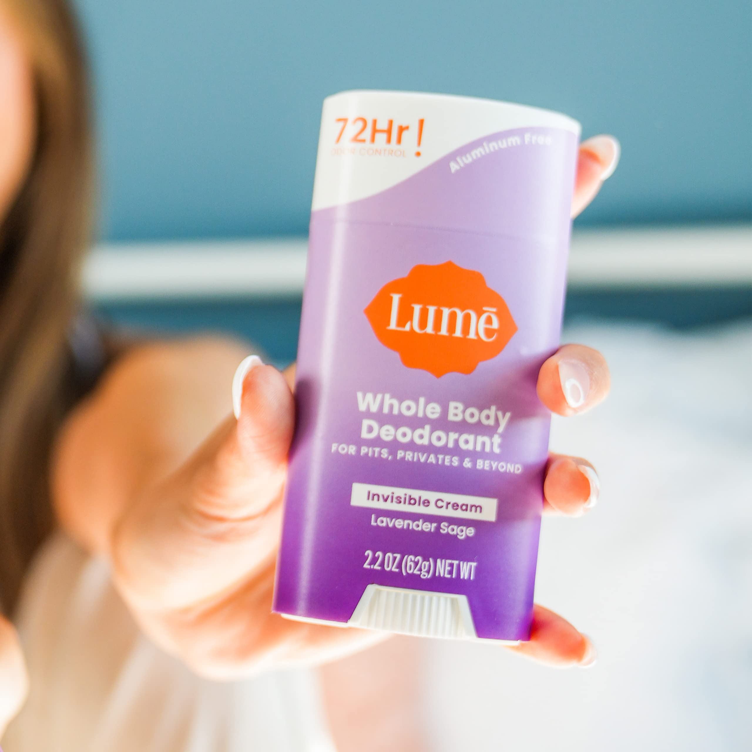 Lume Natural Deodorant - Underarms and Private Parts - Aluminum-Free, Baking Soda-Free, Hypoallergenic, and Safe For Sensitive Skin - 2.2 Ounce Stick (Lavender Sage)