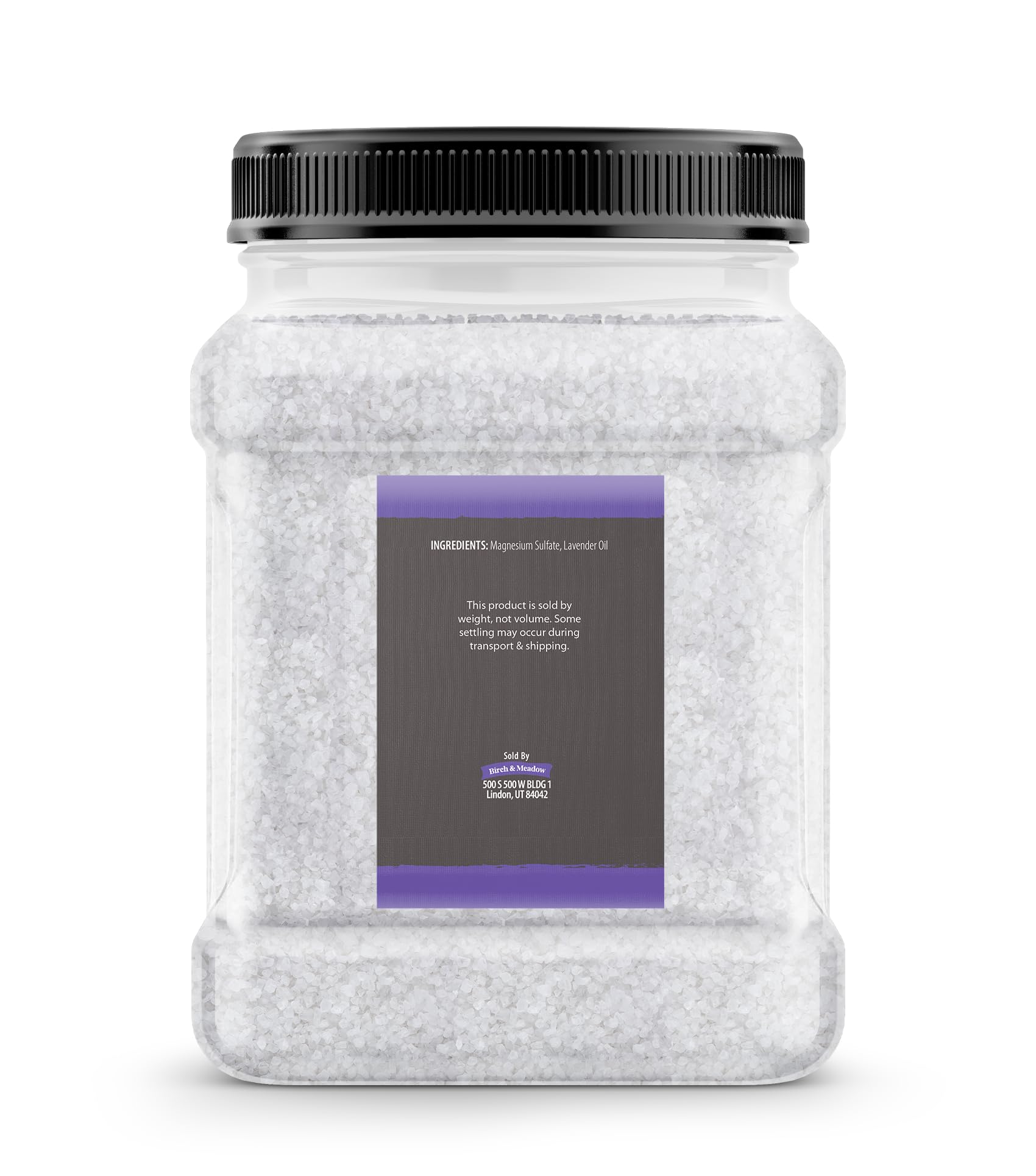 Birch & Meadow Epsom Salt with Lavender Oil, 4 lb, Magnesium Sulfate, Bath Soak, Rejuvenating Scent