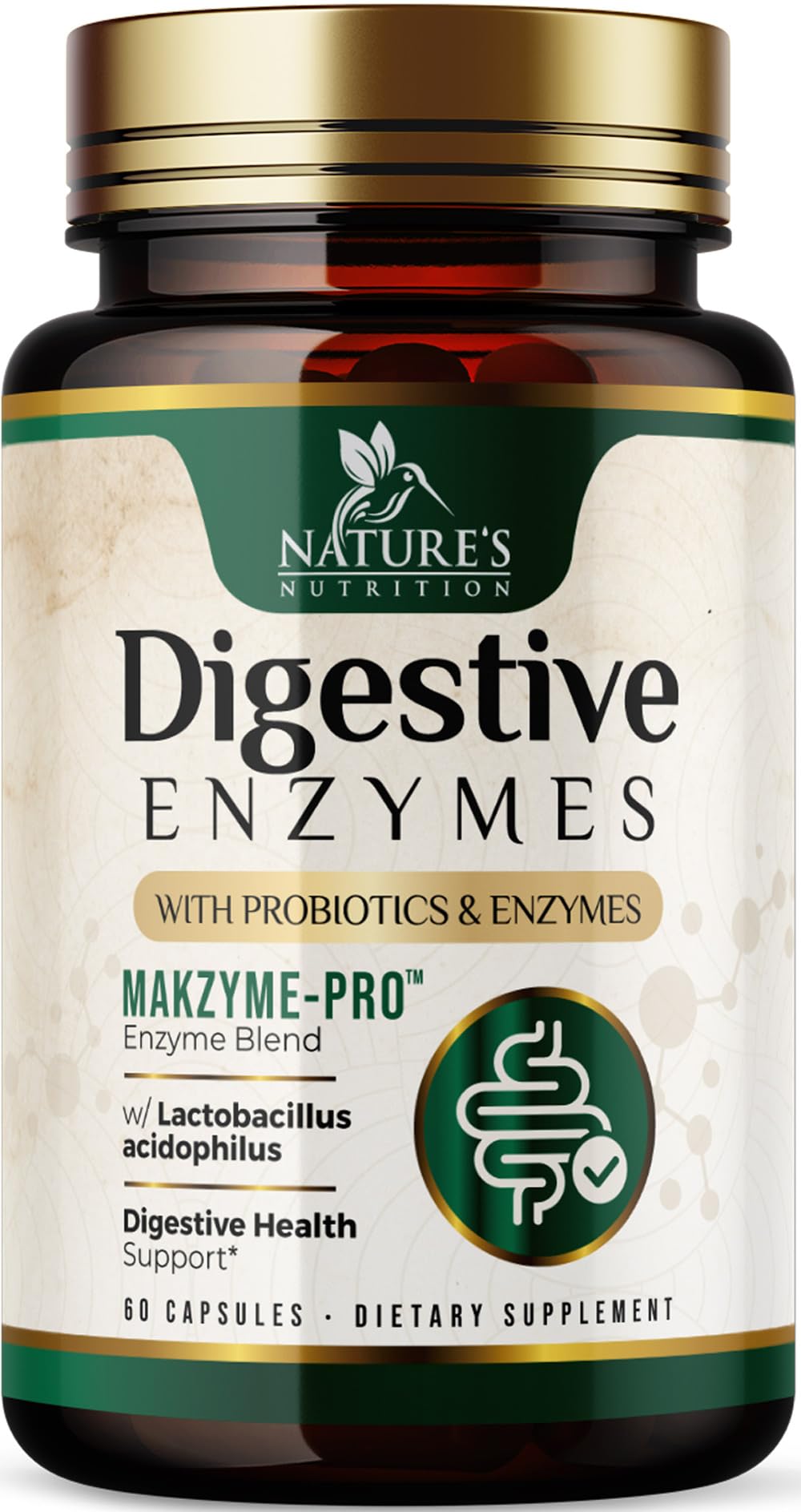 Digestive Enzymes with Probiotics - Probiotic Multi Enzymes with Probiotics and Prebiotics for Digestive Health and Bloating Relief for Women and Men, Daily Enzymes for Gut & Digestion - 60 Capsules