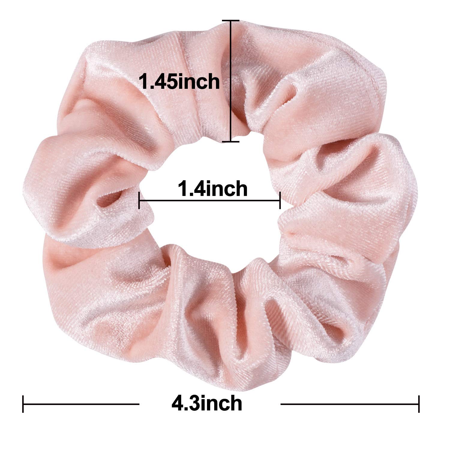 Whaline Blush Theme Hair Scrunchies Velvet Elastics Pink Lovers Scrunchy Bobbles Soft Hair Bands Hair Ties Hair Accessories For Women Or Girls (12 Blush)