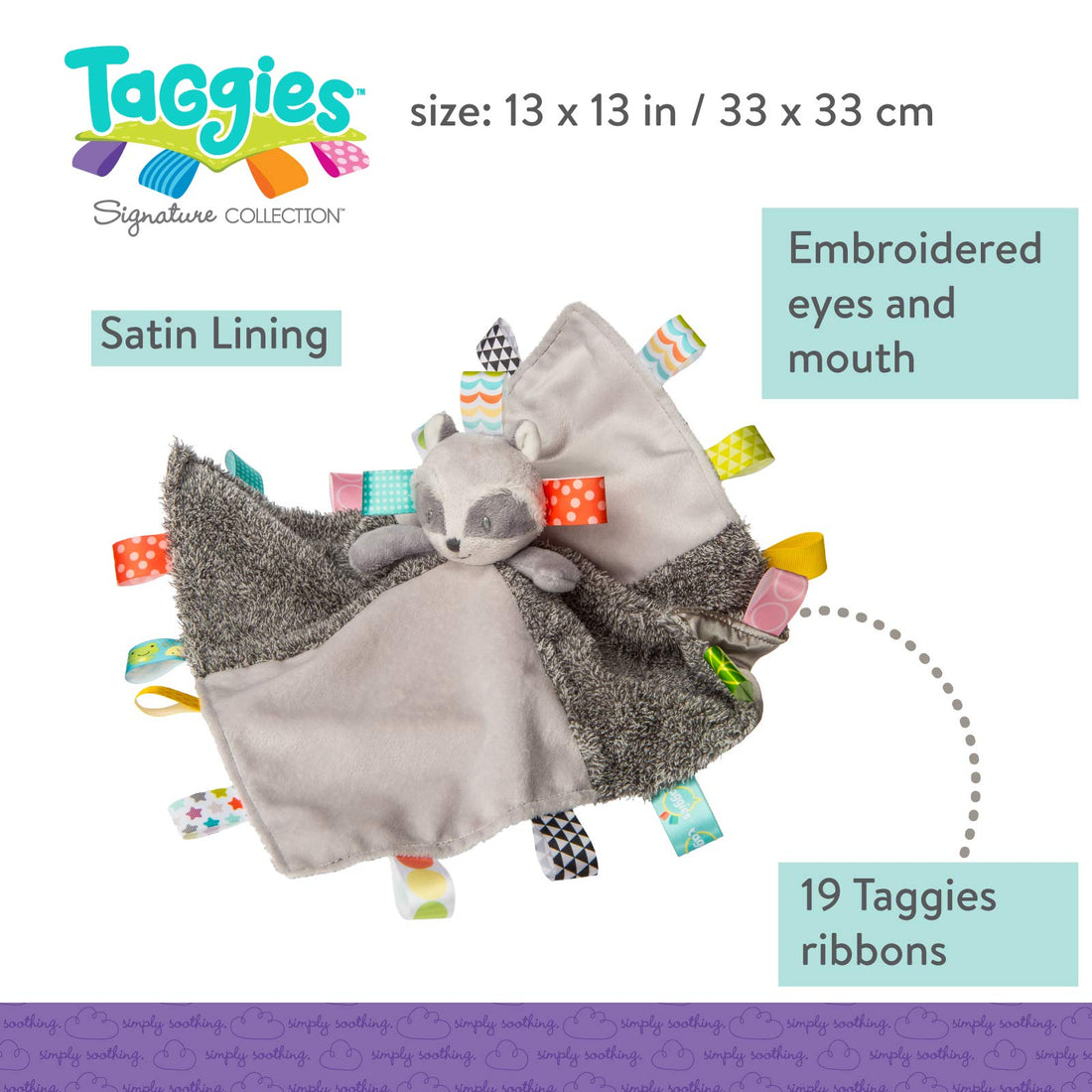 Taggies Character Blanket, Harley Raccoon