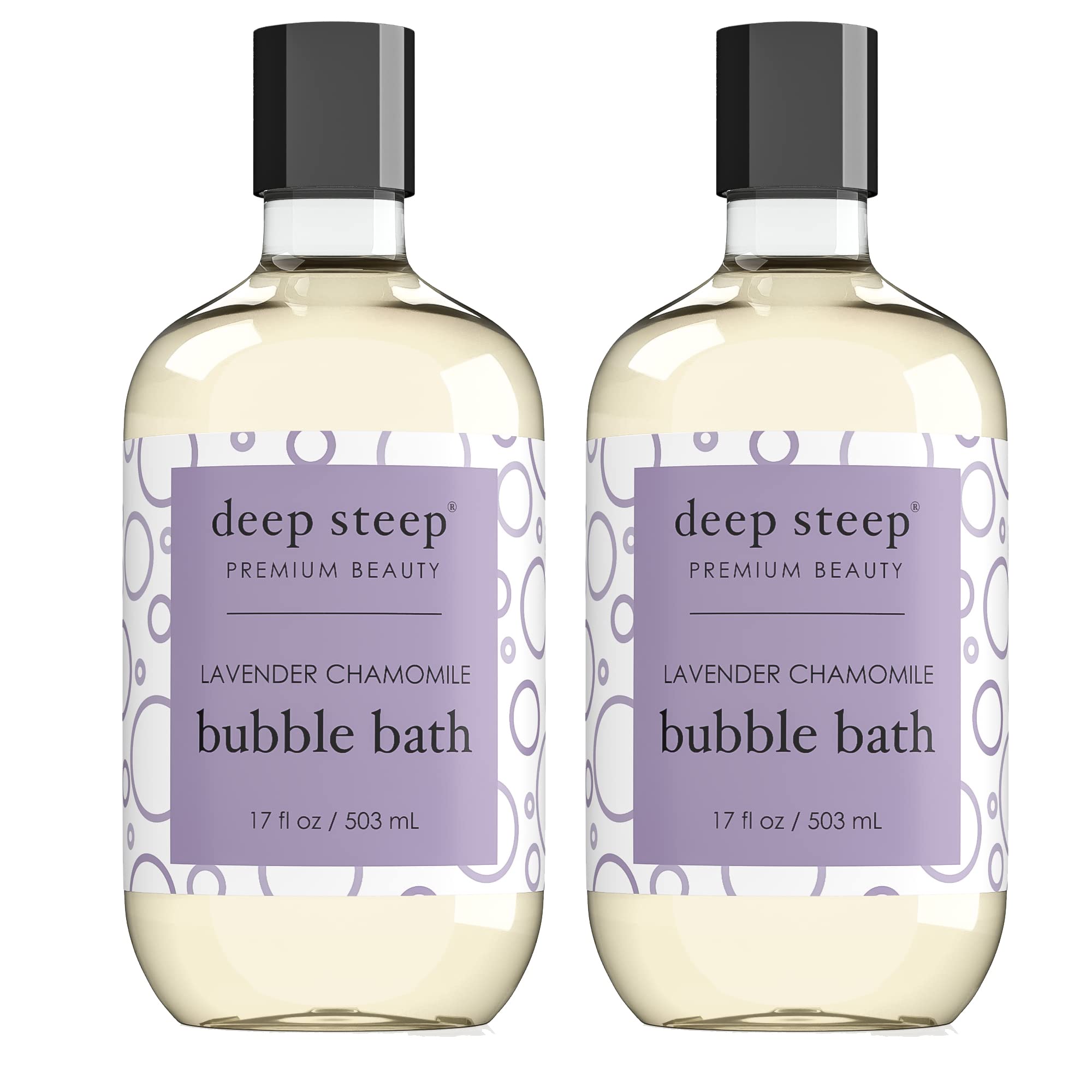 Lavender Chamomile: Deep Steep Bubble Bath, 17 Ounce (Pack Of 2) (Lavender Chamomile)