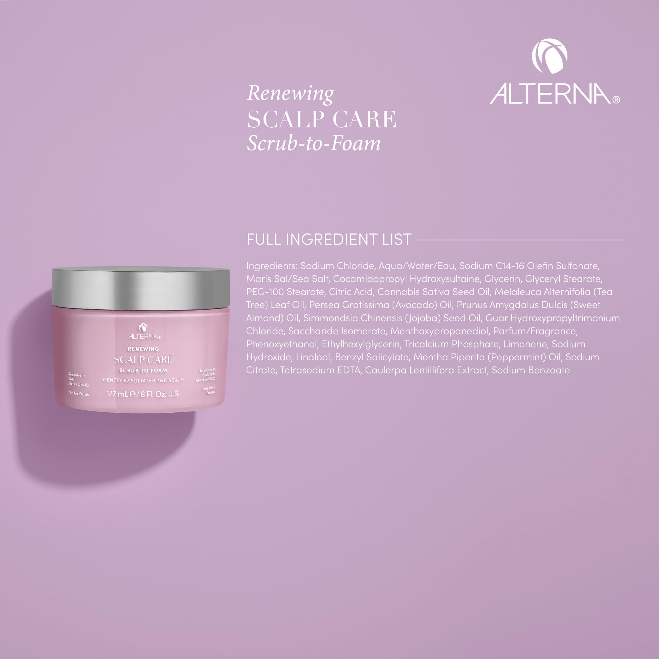 Alterna Haircare Renewing Scalp Care Scrub-to-Foam Vegan Scalp Scrub, 6 Fl Oz Nourishing and Exfoliating Scalp and Hair Treatment