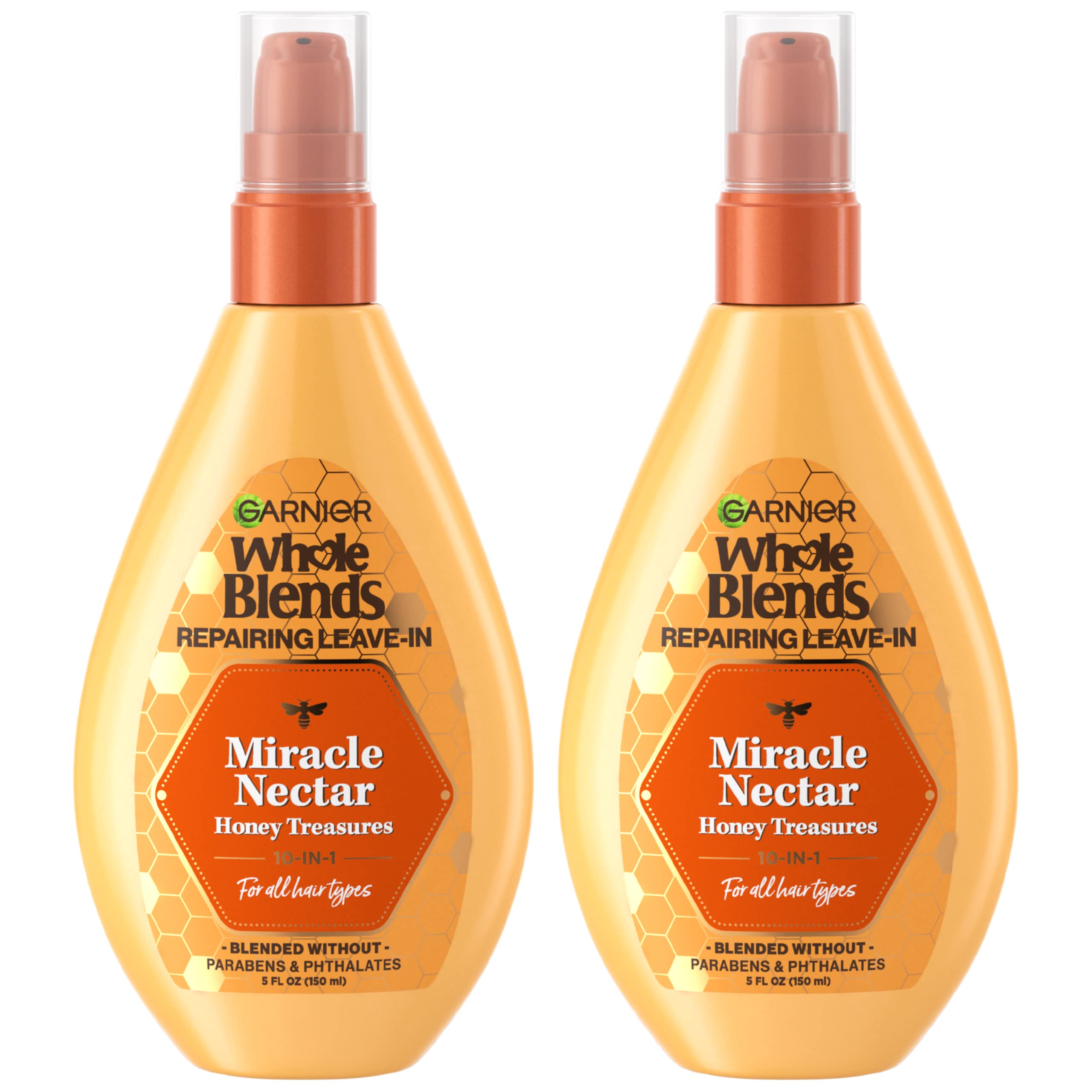 Garnier Whole Blends Honey Treasures Miracle Nectar Repairing Leave-In Treatt For All Type Of Hairs, 2 Count, Pack Of 1