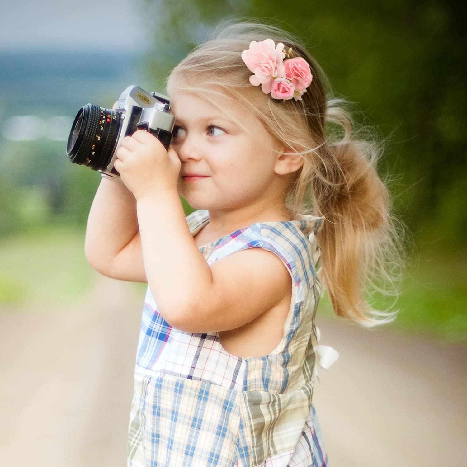 Flower Hair Clips For Little Girls, 6Pcs Floral Hair Accessories for Baby Toddlers Teen Girl Gifts (Flower Style-B)