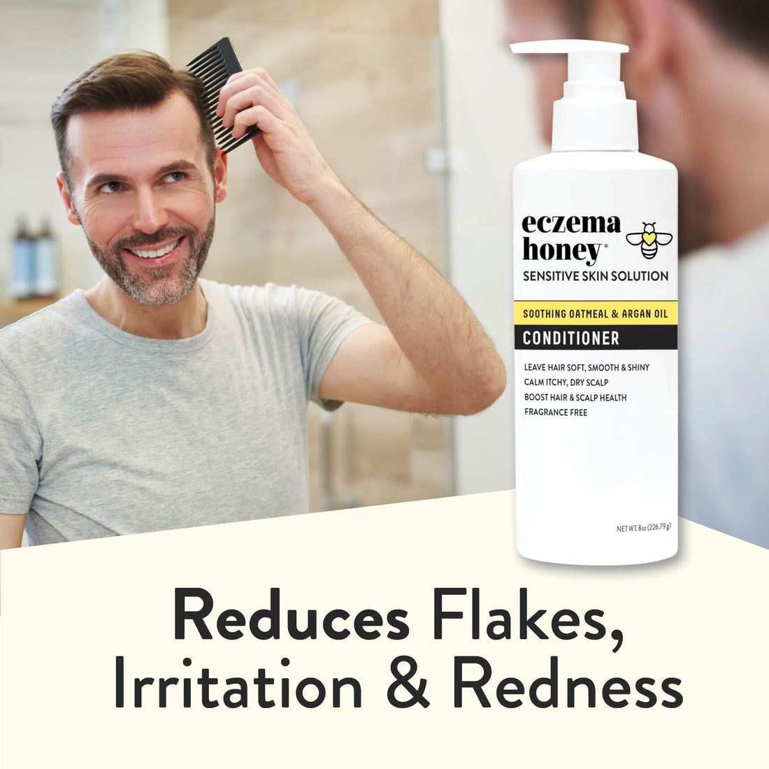 ECZEMA HONEY Nourishing Conditioner - Helps with Psoriasis, Dermatitis, & Flaking - Daily Dandruff Conditioner & Scalp Care - Itchy Scalp Treatment for Men, Women & Kids (8 Oz)