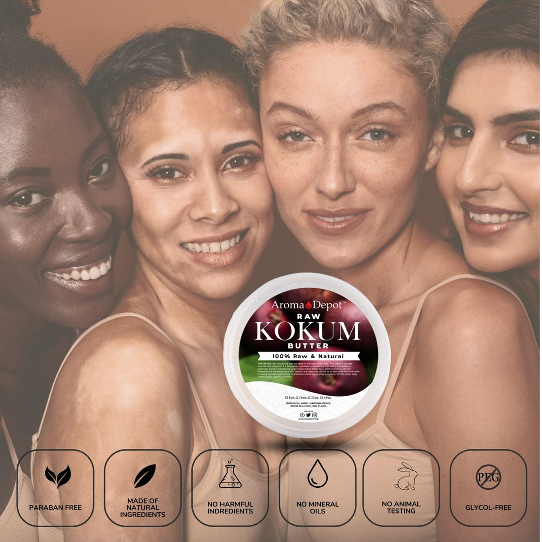 Aroma Depot 12 oz Raw Kokum Butter Great for Skin, Body, and Hair. 100% Pure I Natural I Cold Pressed I Thickener for Body Butters, Sunscreens, Soaps, Deodorants, and Lotions.