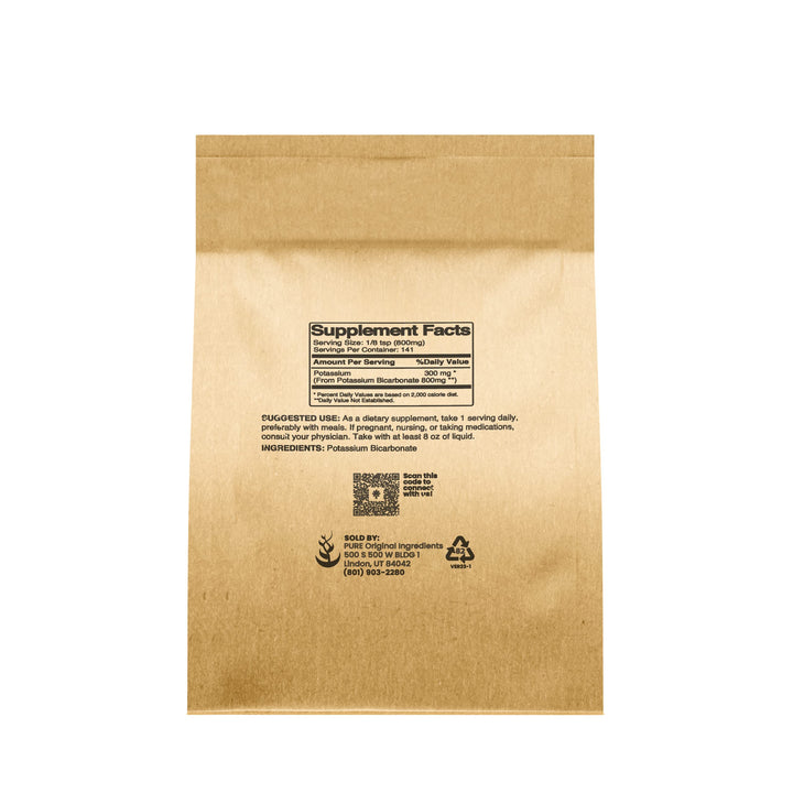 Pure Original Ingredients Potassium Bicarbonate (4oz) Natural, Food Safe, Electrolyte, Leavening
