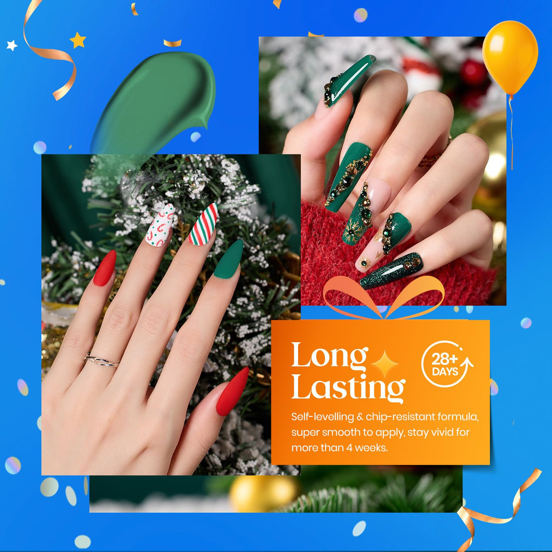 Beetles Carnival Evergreen Gel Nail Polish Set 6 Pcs Glitter Green Sparkle Gel Polish Kit Soak Off UV Nail Lamp Avocado Dark Green Nail Gel Nail Kit Nail Art Design