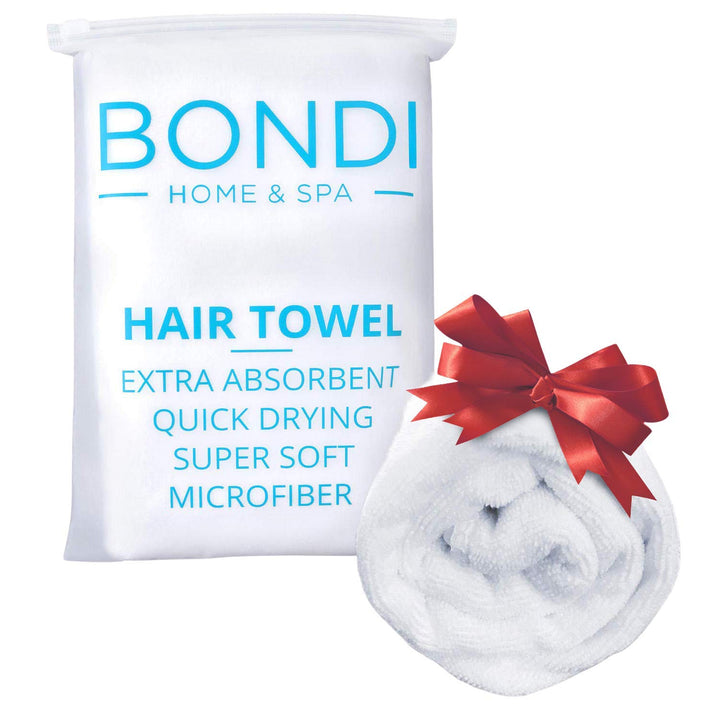 Bondi SPA Microfiber Hair Towel – Perfect Stocking Stuffer for Women - Dries Hair 50% Faster – Anti-Frizz Hair Towel – Super Absorbent & Soft - XL (Rectangle)