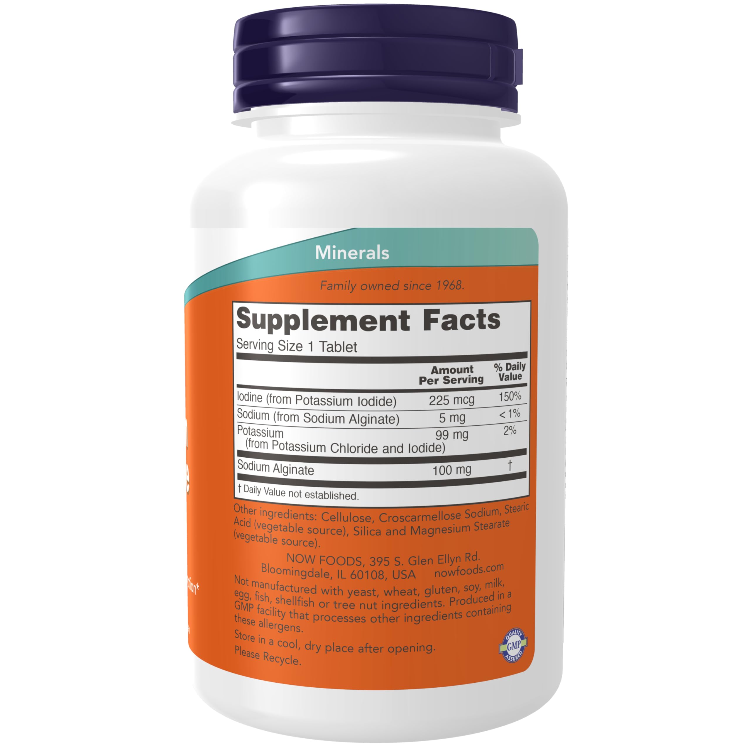 NOW Foods Supplements, Potassium plus Iodine, Supports Electrolyte Balance*, Thyroid Support*, 180 Tablets
