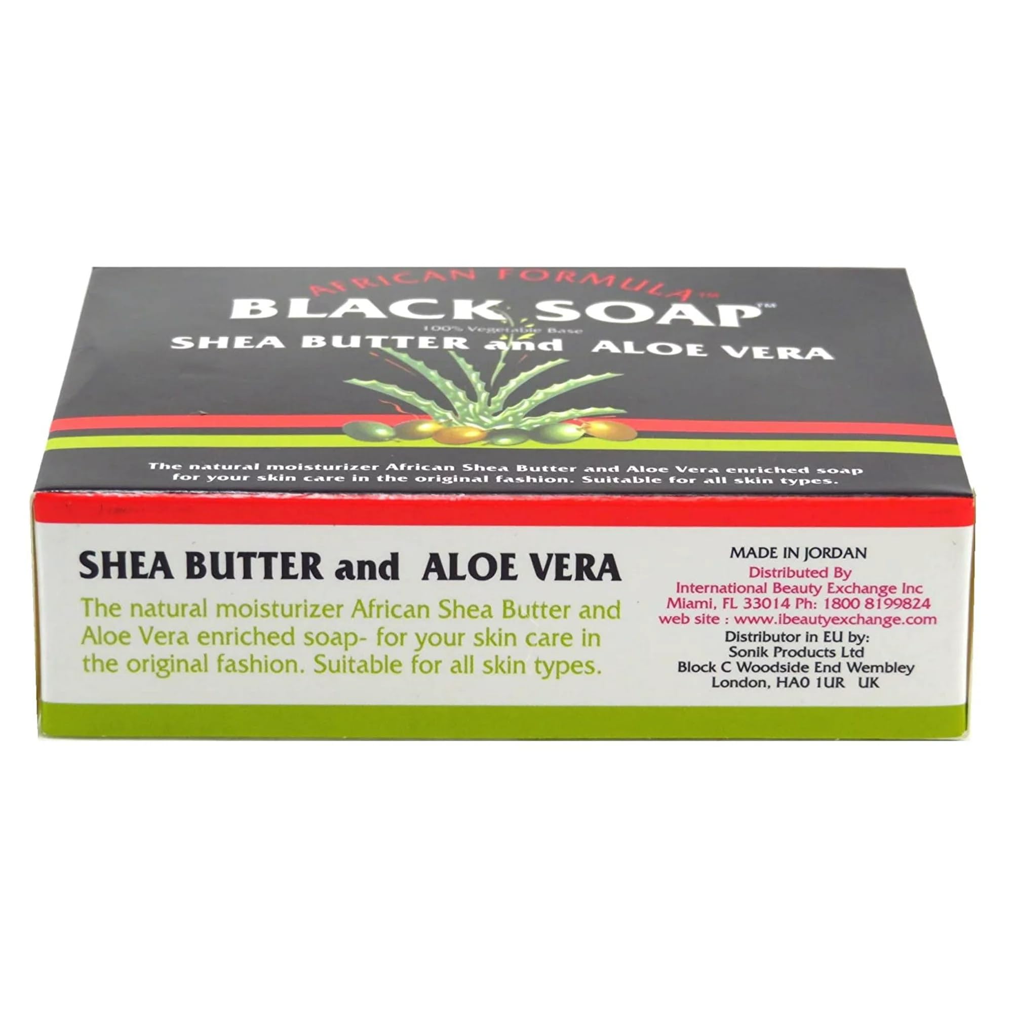 Madina African Black Soap with Shea Butter & Aloe Vera - 100 % Vegetable Base (Pack of 12)