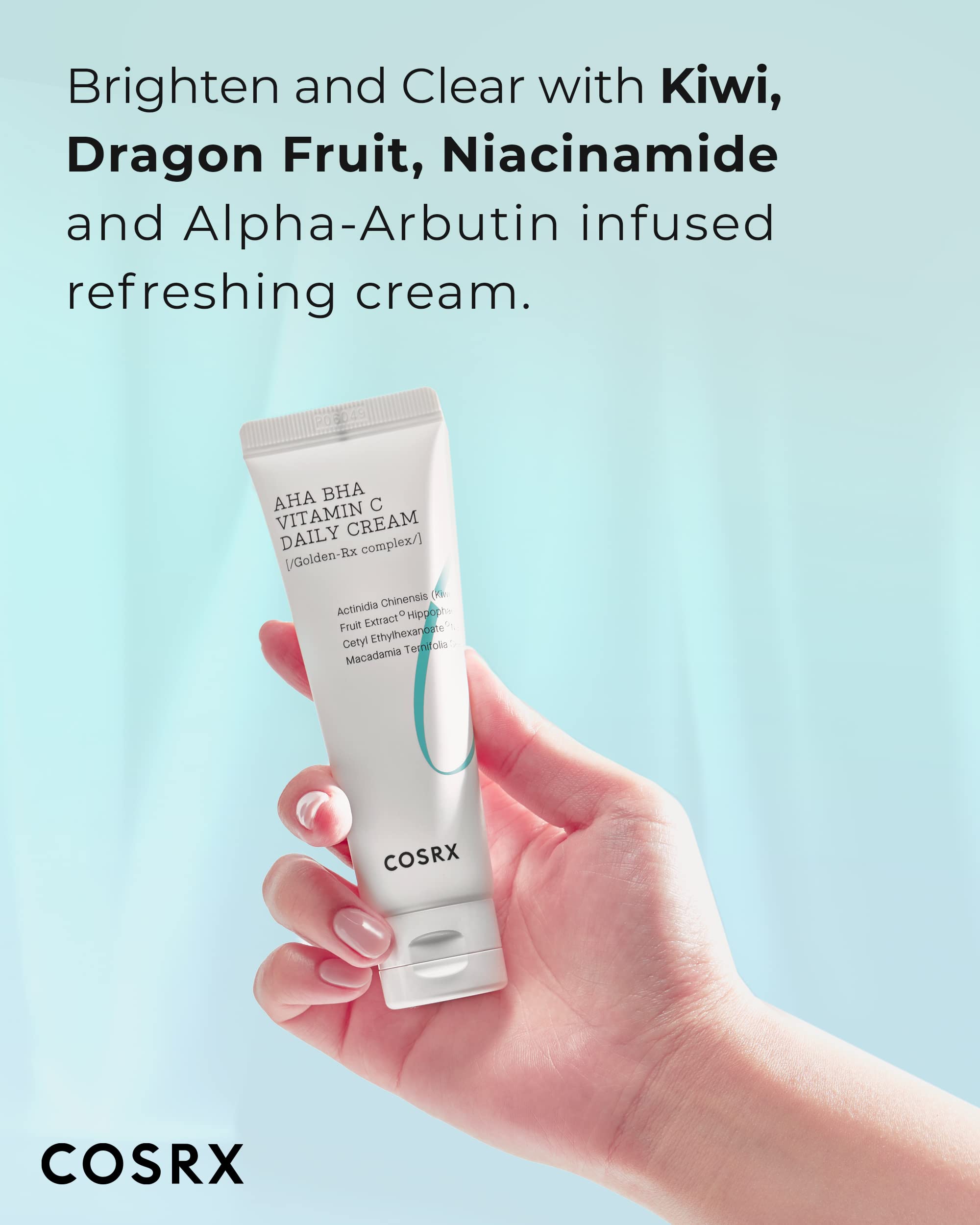 COSRX AHA BHA VITAMIN C Daily Cream 1.69 fl. oz 50 ml, Face Cream, Anti Aging, Plumping Skin, Natural, Fruit, Korean Skin Care