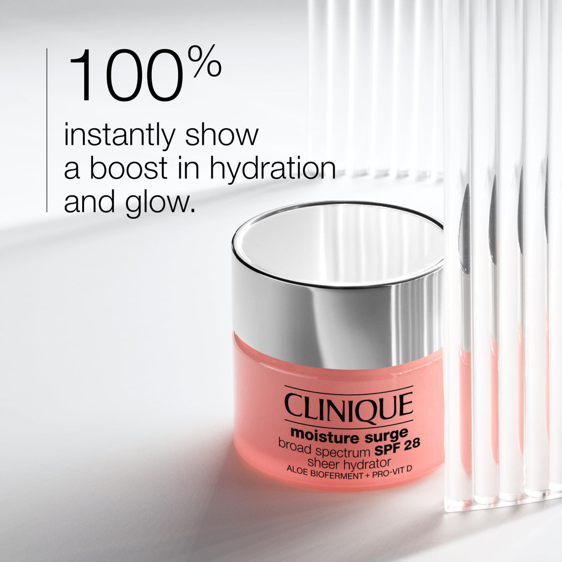 Clinique Moisture Surge Broad Spectrum SPF 28 Sheer Hydrator Face Moisturizer With Hyaluronic Acid, Aloe Bioferment + Provitamin D | Hydrating + Protecting, 1 Ounce