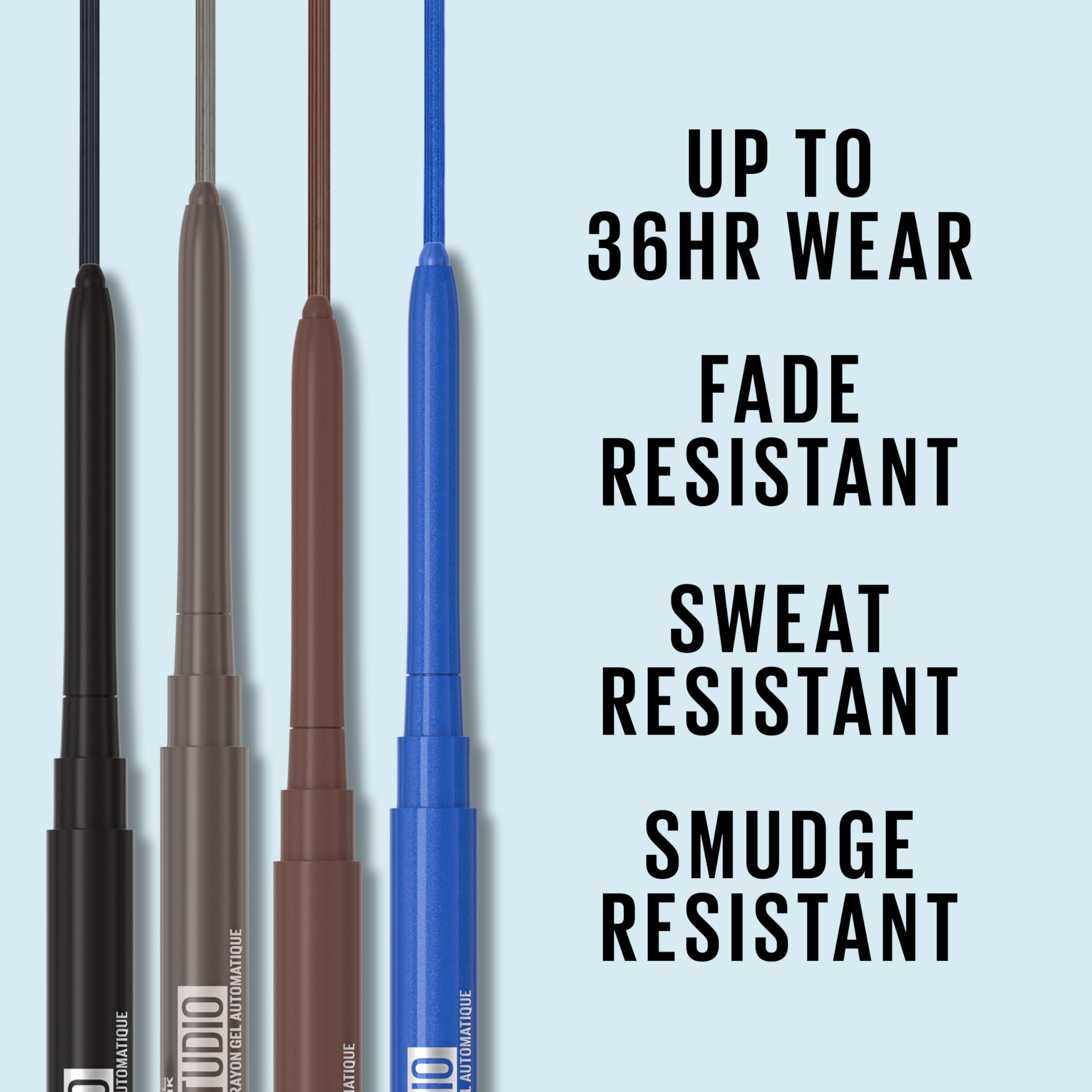 Maybelline Tattoo Studio Automatic Gel Pencil Waterproof Eyeliner, Blendable, Smudge Resistant, Matte Eyeliner For Up To 36HR Wear, Expressotini (Smokey Brown), Packaging May Vary