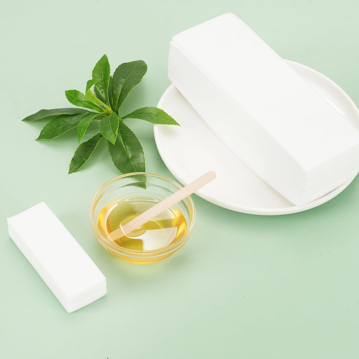 600-Count Non Woven Wax Strips, 2 Size Body and Facial Epilating Wax Strips Paper for Hair Removal, Beauty Waxing Strips for Leg Face Chest Back and Bikini