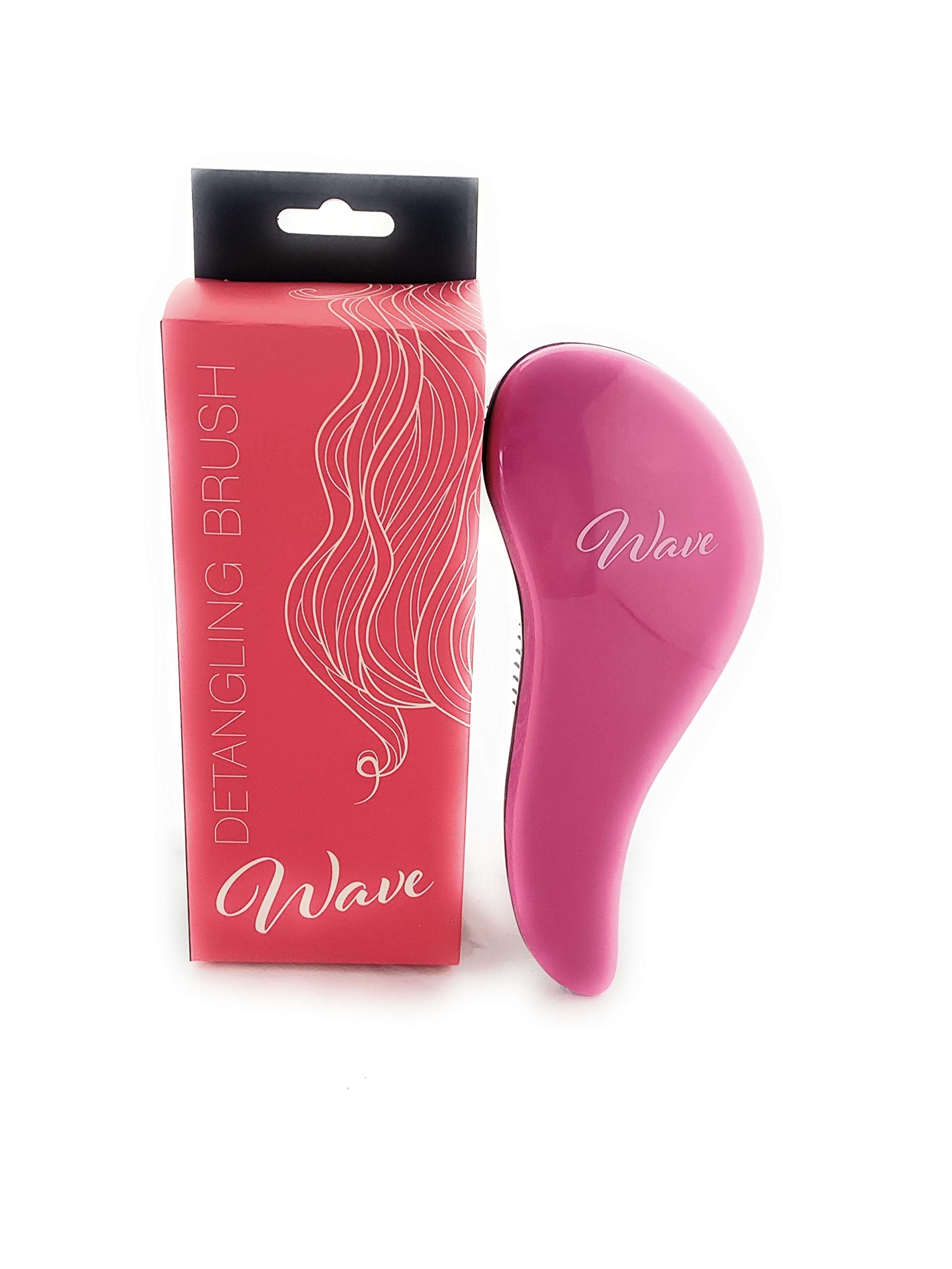 GBS Detangling Brush - Glide Thru Hair With No Pain. The Wave Detangler for Women Men Kids For Curly, Wavy Thick Thin Wet Dry Straight Hair - Pink