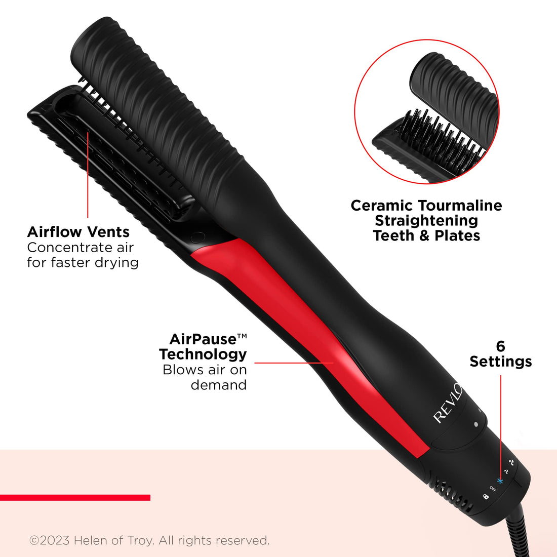 Revlon One-Step Air Straight | 2-in-1 Dryer & Flat Iron | Straightening Dryer