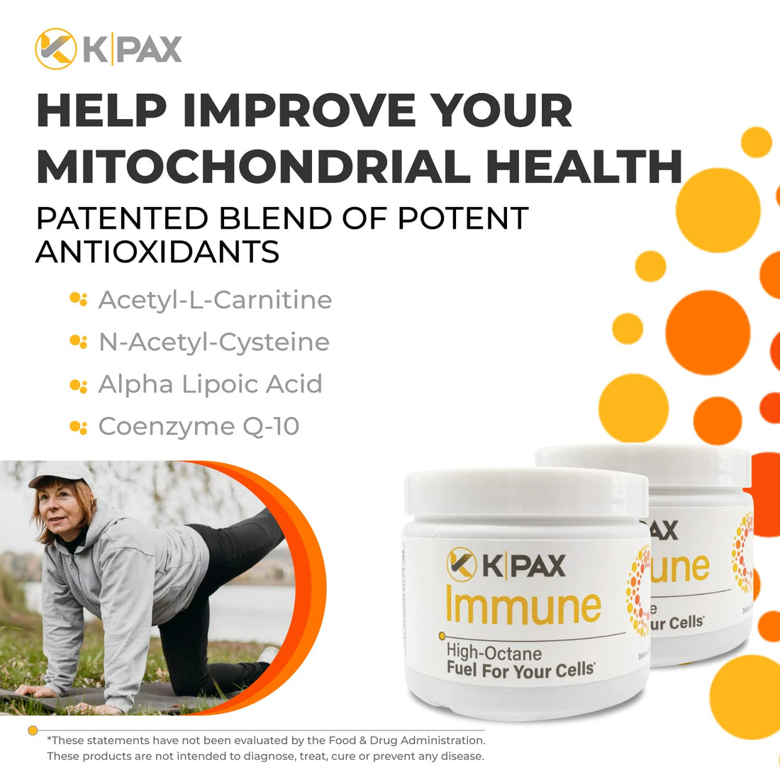 KPAX Immune, High Potency Mitochondrial Energy Supplement - Comprehensive Antioxidant Multivitamin 120 Tablets
