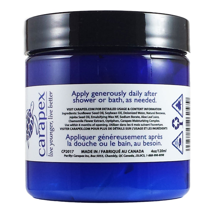 Carapex Natural Body Butter, Heavy Duty Hand Cream, Intensive for Extremely Dry Skin, Super Dry Hands, Cracks, Chapped Hands, Unscented, Paraben Free, 4oz