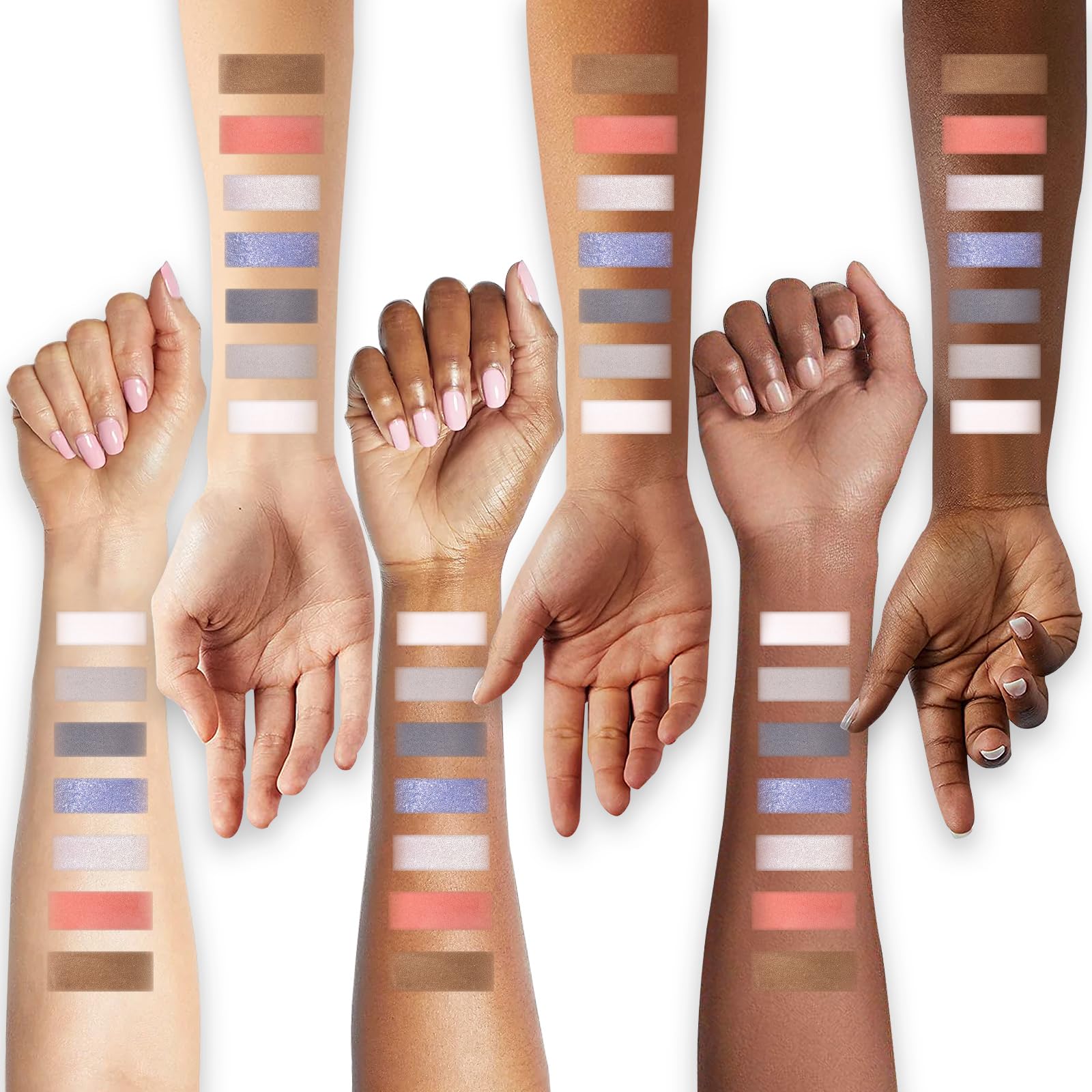 UCANBE All-In-One Makeup Kit - 4 Shimmer Matte Eyeshadows, 1 Pink Blush, 1 Bronzer Contour, 1 Illuminator Highlighter Palette - Iceberg Makeup Set for Women, Teens & Professionals