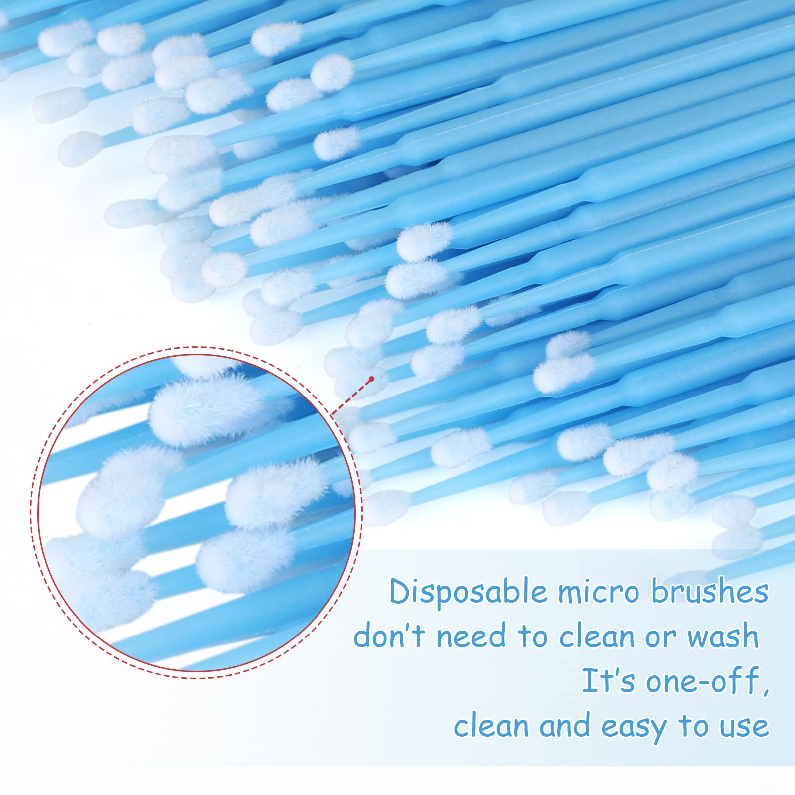 500 PCS Disposable Micro Applicators Brush for Makeup and Personal Care (Head Diameter: 2.5mm)- 5 X 100 PCS