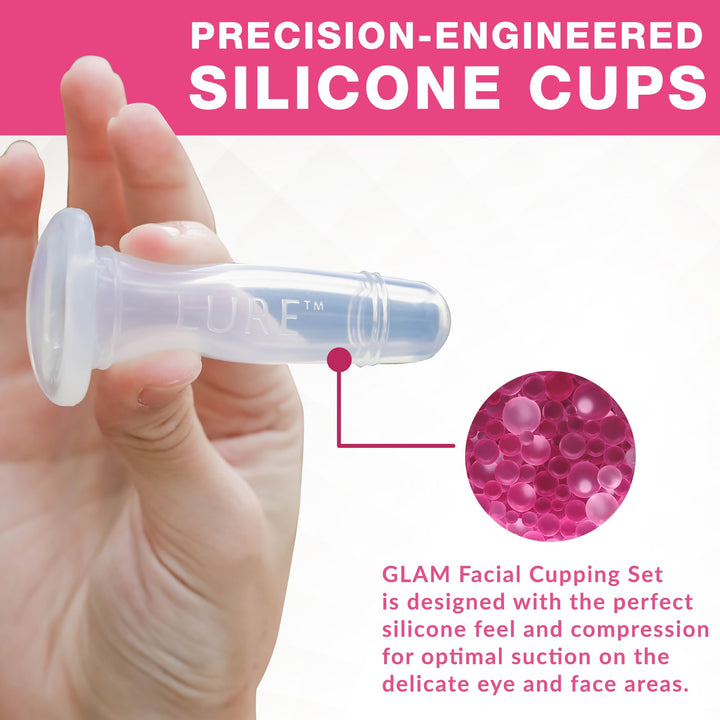 Best Face And Eye Cupping Massage Set Plus Free Brush For Face, Eye, Neck And Decollete New Original Anti Slip Design Professional Grade Anti Aging, Use With Oil Or Cream