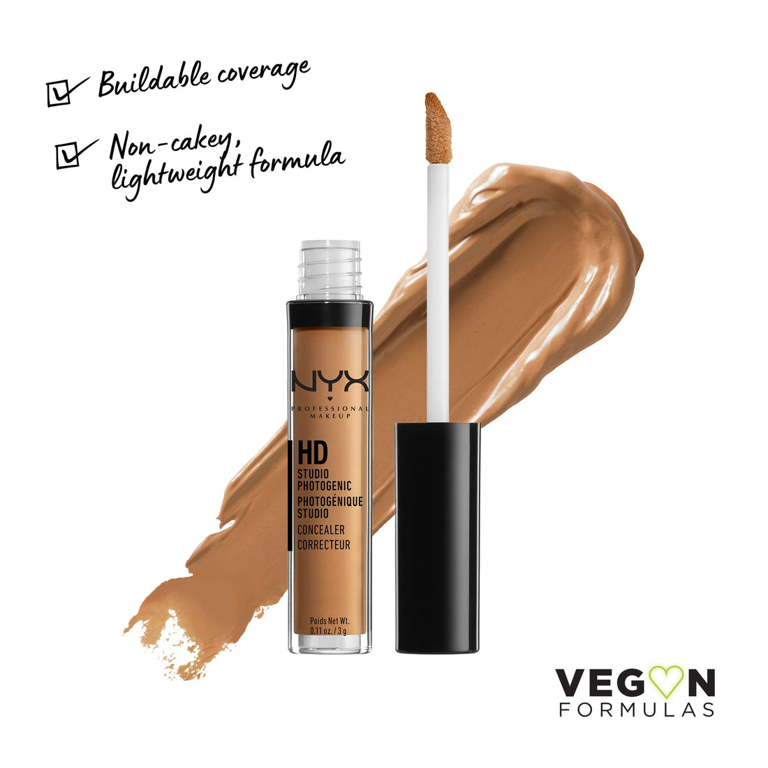 Nyx Professional Makeup Concealer Wand HD formula, Nutmeg, 3g