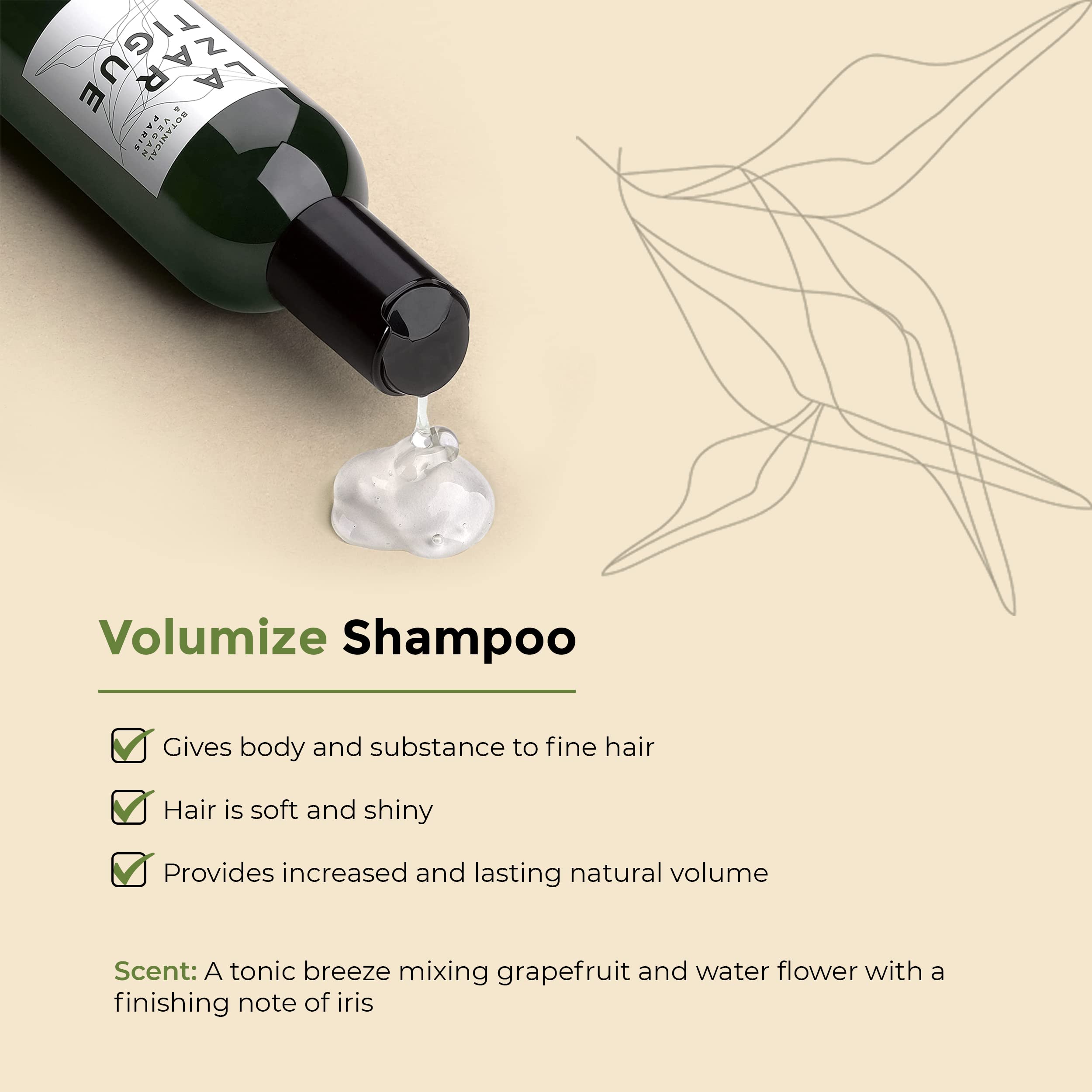 Lazartigue Volumize Shampoo, Rice Proteins, Adds Body & Shine to Fine Hair, Vegan, Sulfate & Silicone Free, 8.4 fl.oz.
