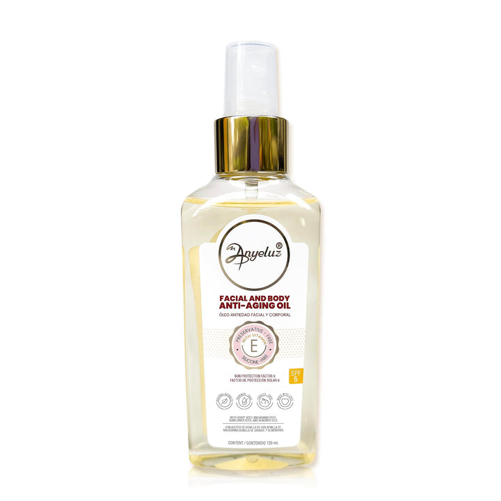 Anyeluz Anti-Aging Skin Oil, Dry Skin Moisturizer, Prevents Premature Aging, Expression Lines, and Stretch Marks, Paraben Free