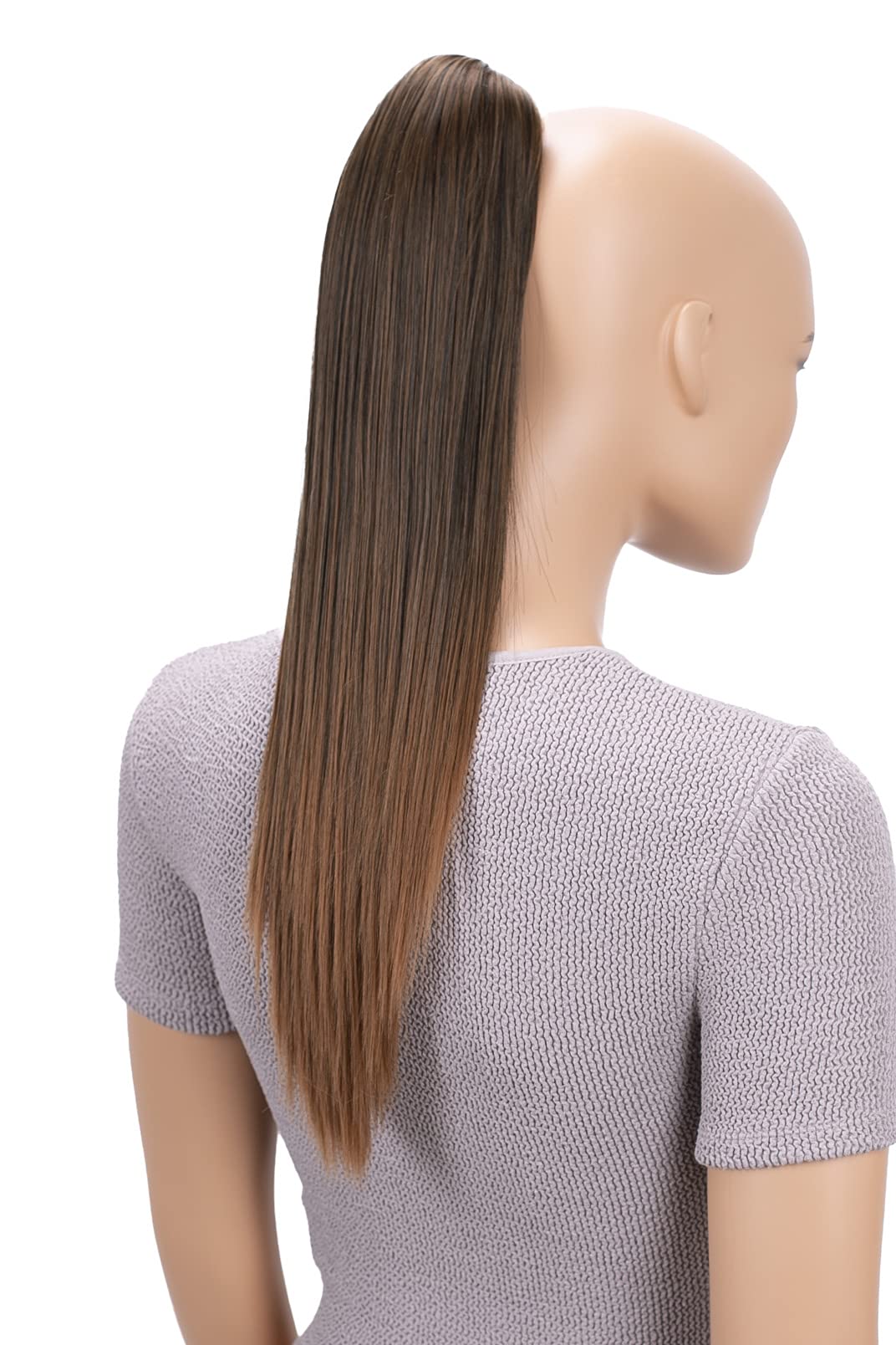 20 (50cm) brown mix # 2T30 H59 : PRETTYSHOP 20 Hairpiece Ponytail Clip on Extension Long hair smooth Heat-Resisting H59