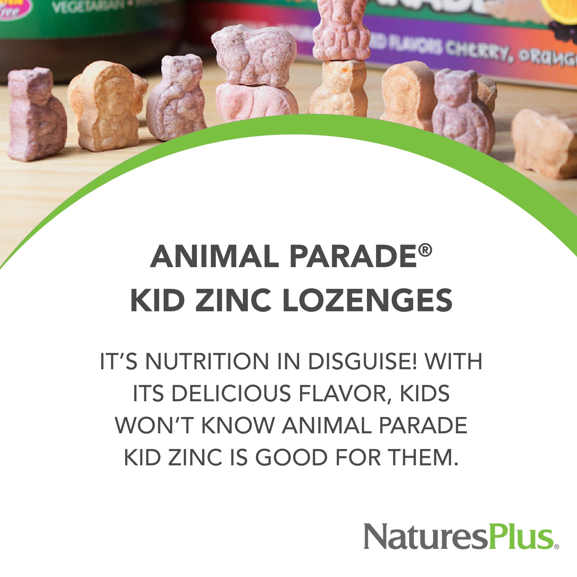 Natures Plus Animal Parade KidZinc, Tangerine Flavor - 90 Animal-Shaped Lozenges - Organically Chelated Zinc - Vegan, Gluten Free - 90 Servings