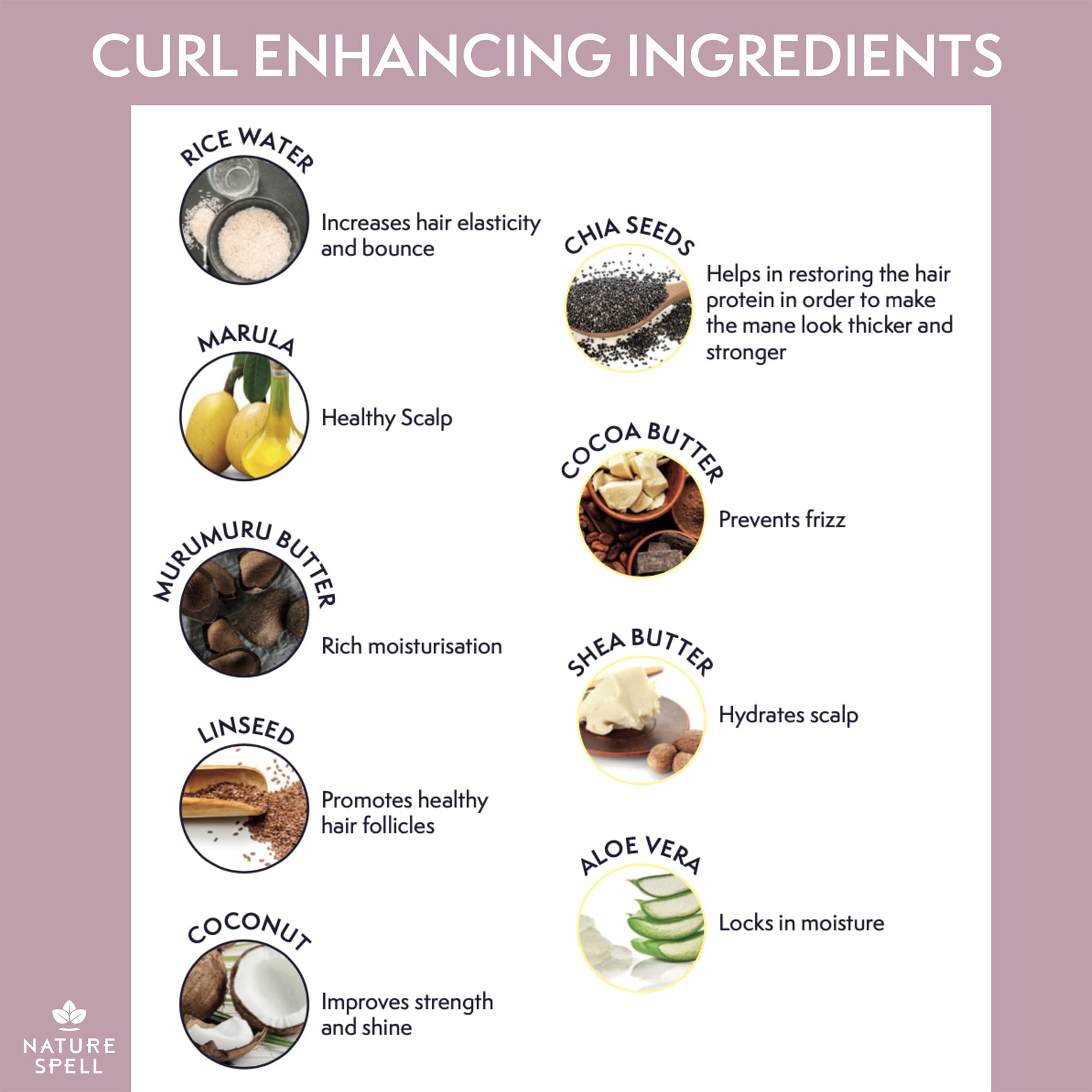 Curl Enhancing Shampoo and Conditioner Set by Nature Spell 10.14 Fl Oz x2 Curly Hair Products – Sulphate Free, infused with Rice Water & Linseed, For All Curl Types, 100% Vegan