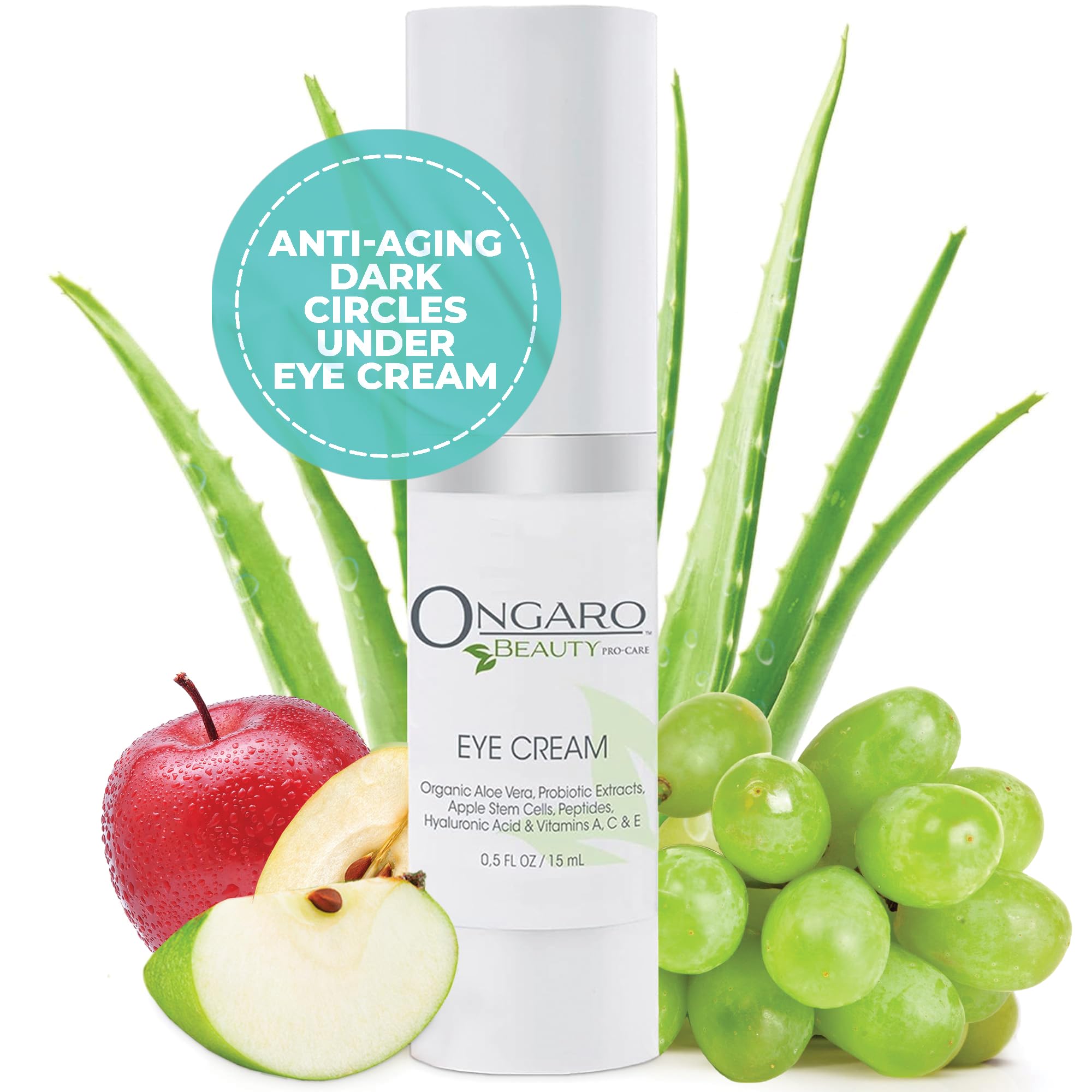 Ongaro Beauty - Eye Wrinkle Cream for Women & Men, Anti-Aging Dark Circles Under Eye Cream, Under Eye Cream for Puffiness and Bags Under Eyes, Hyaluronic Acid Eye Cream, Vitamins A, C & E - 0.5 Fl oz