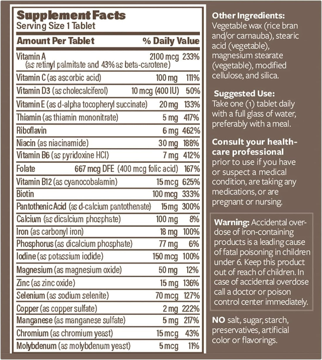 Endurance Products ENDUR -VM with Iron, Daily Multi-Vitamin for Women - Vitamins A, C, D, E, B12, Calcium & Zinc for Immune Health Support & More - 150 Tablets