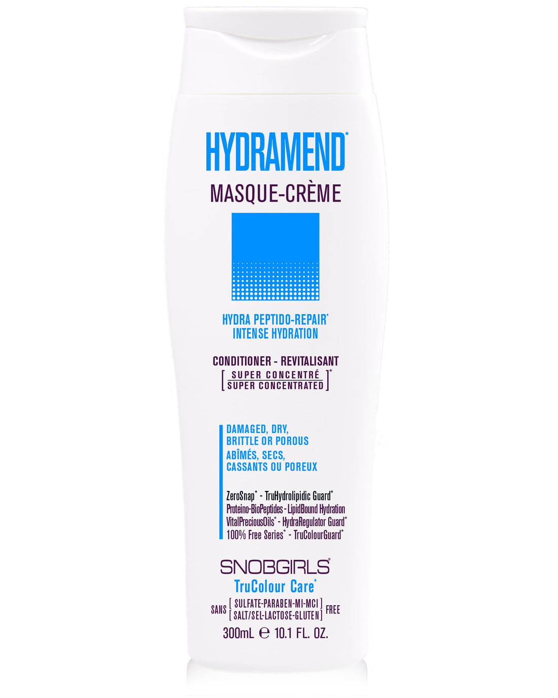 SNOBGIRLS HYDRAMEND Hydrating Conditioner Intense Hydration & Repair 1 Minute Hair Mask with argan oil & hair vitamins for All Types of Dry, Damaged Hair (10 Fl Oz)