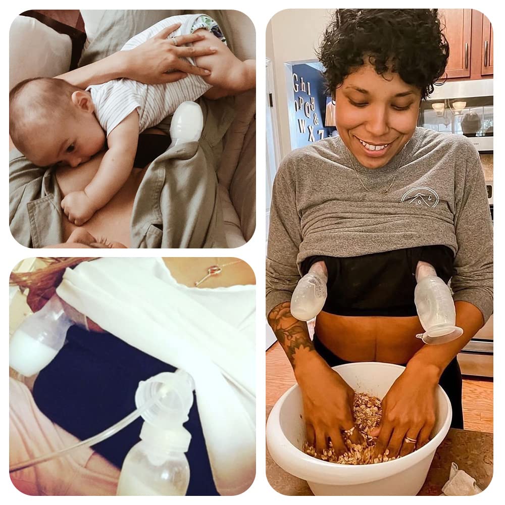 Haakaa Manual Breast Pump with Suction Base and Flower Stopper 100% Food Grade Silicone BPA PVC and Phthalate Free (5oz/150ml) (Blue)