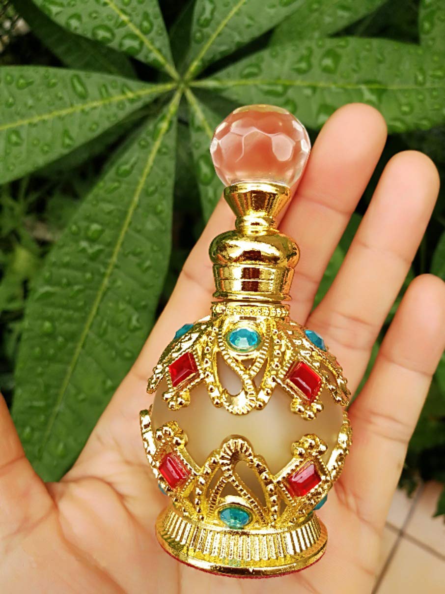 Gold: Shenzhao Round Diamond 15Ml Refillable Empty Perfume Bottle For Perfume/Essential Oil (Gold)
