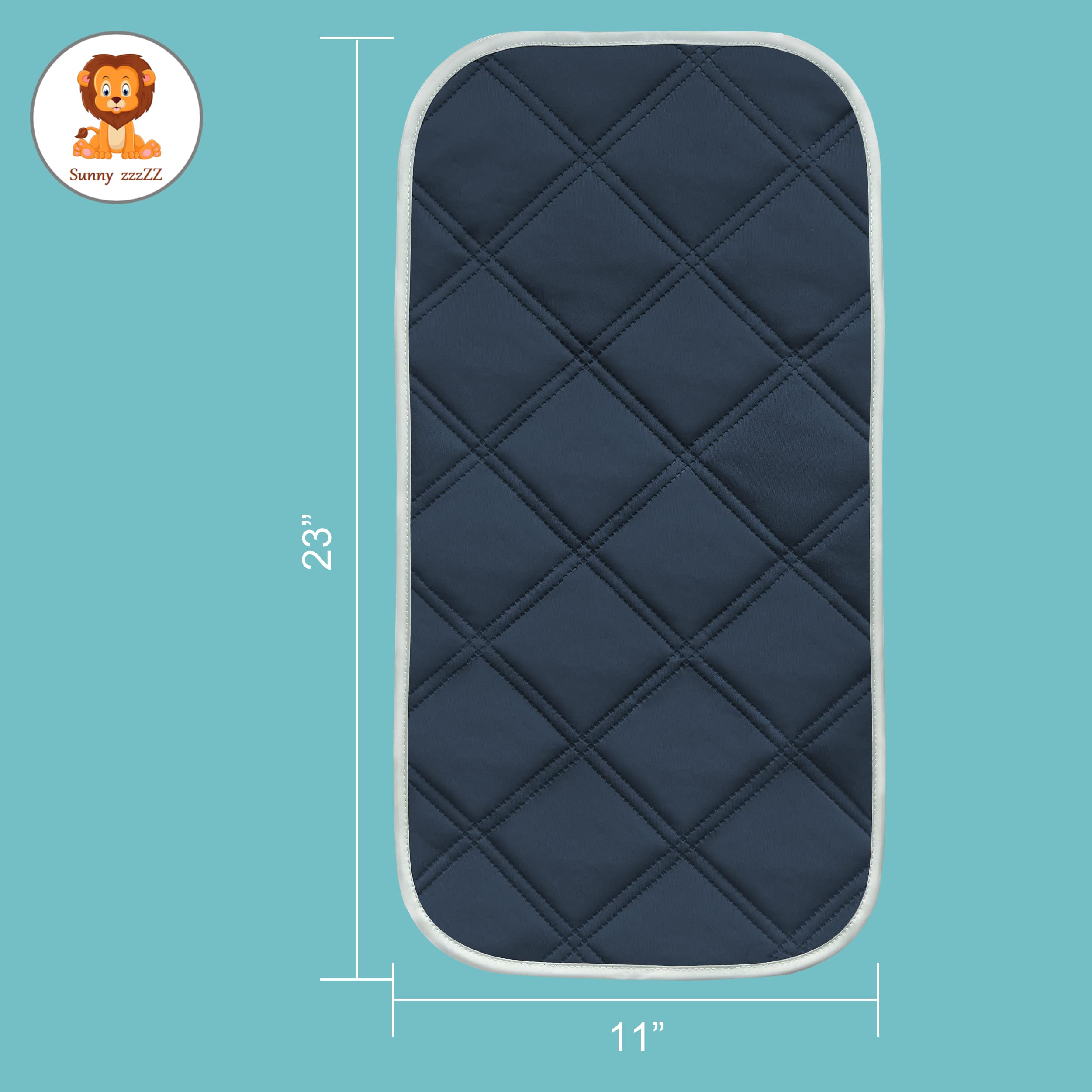 Sunny zzzZZ 6 Pack Baby Waterproof Changing Pad Liners - Quilted Thicker Ultra Soft Changing Table Cover Liners - Durable & Easy to Clean - Navy Blue - 23 x 11