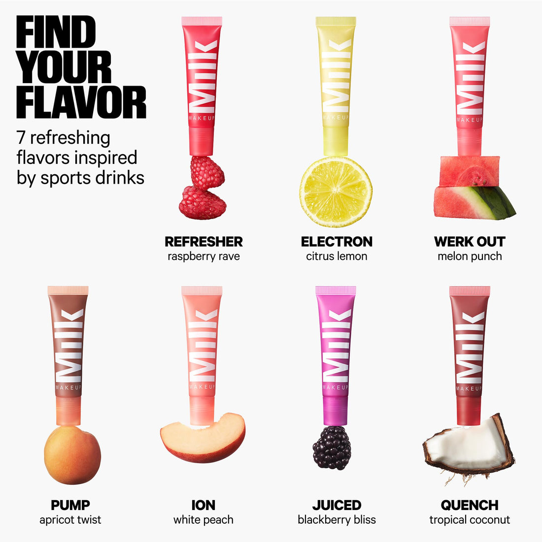 Milk Makeup Balmade Electrolyte Lip Balm – Hydrating, Sheer Gloss Nourishes + Replenishes Moisture – Clean, Vegan Formula with High-Shine Finish – Electron (Clear Shimmer, Citrus Lemon), 0.4oz